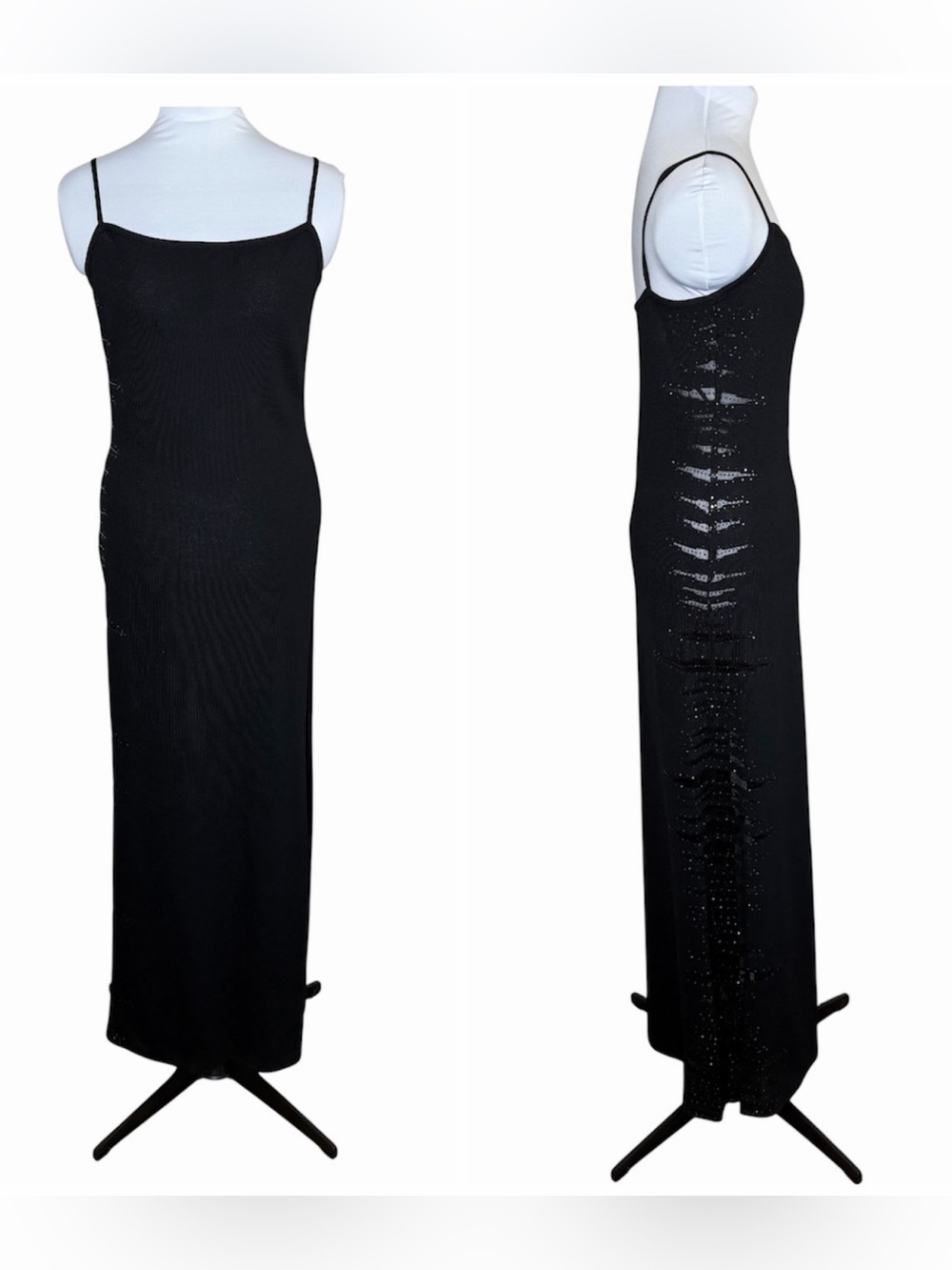 St. John Couture Santana Knit Rhinestone Evening Gown Size 6 Formal Maxi Dress